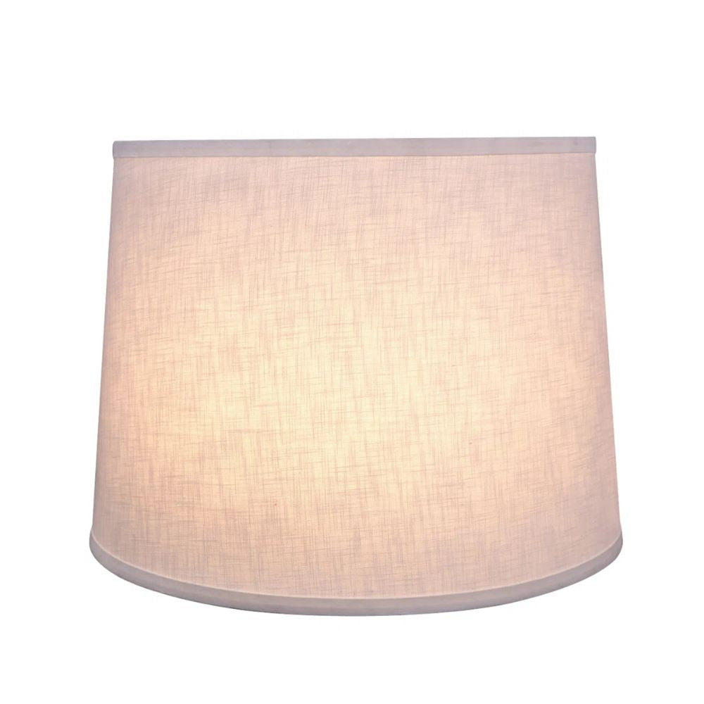 Linen Drum Lamp Shade – 12” x 16” – White